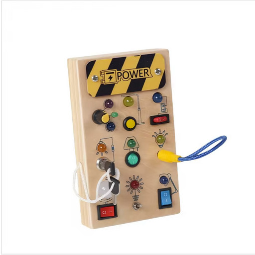 Montessori Busy Board Wooden Sensory Toy w/ Light Switch