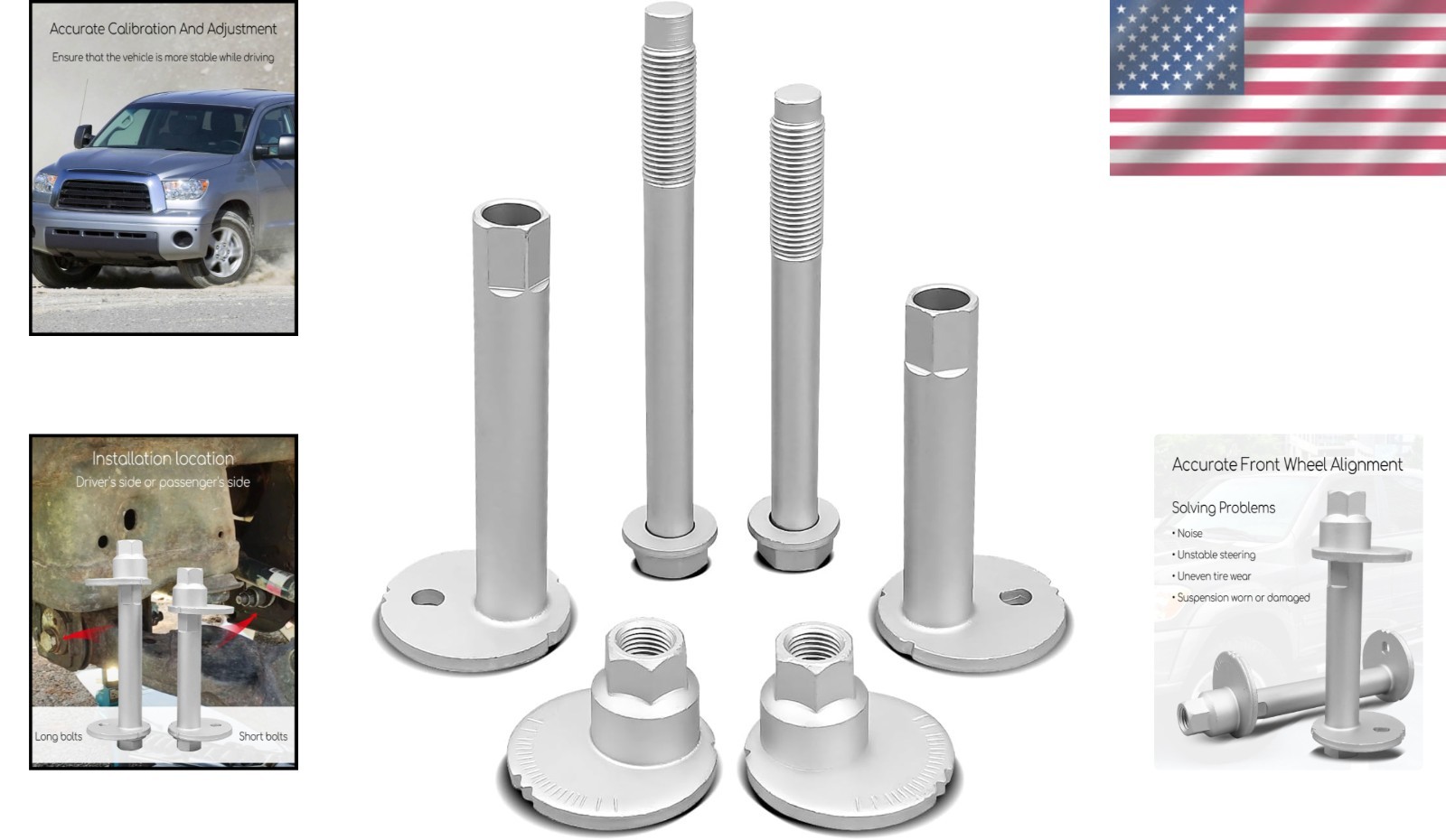 Front Alignment Camber Toe Adjustment Bolts Fit for Toyota Tundra 2000-2006, Seq