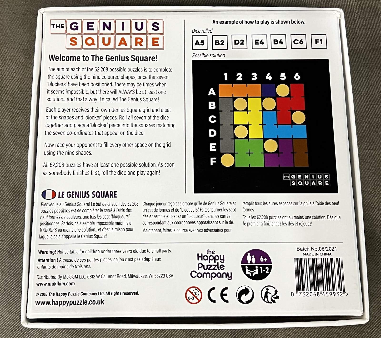 Genius Square Educational Geometric Logic Puzzle Ages 6+