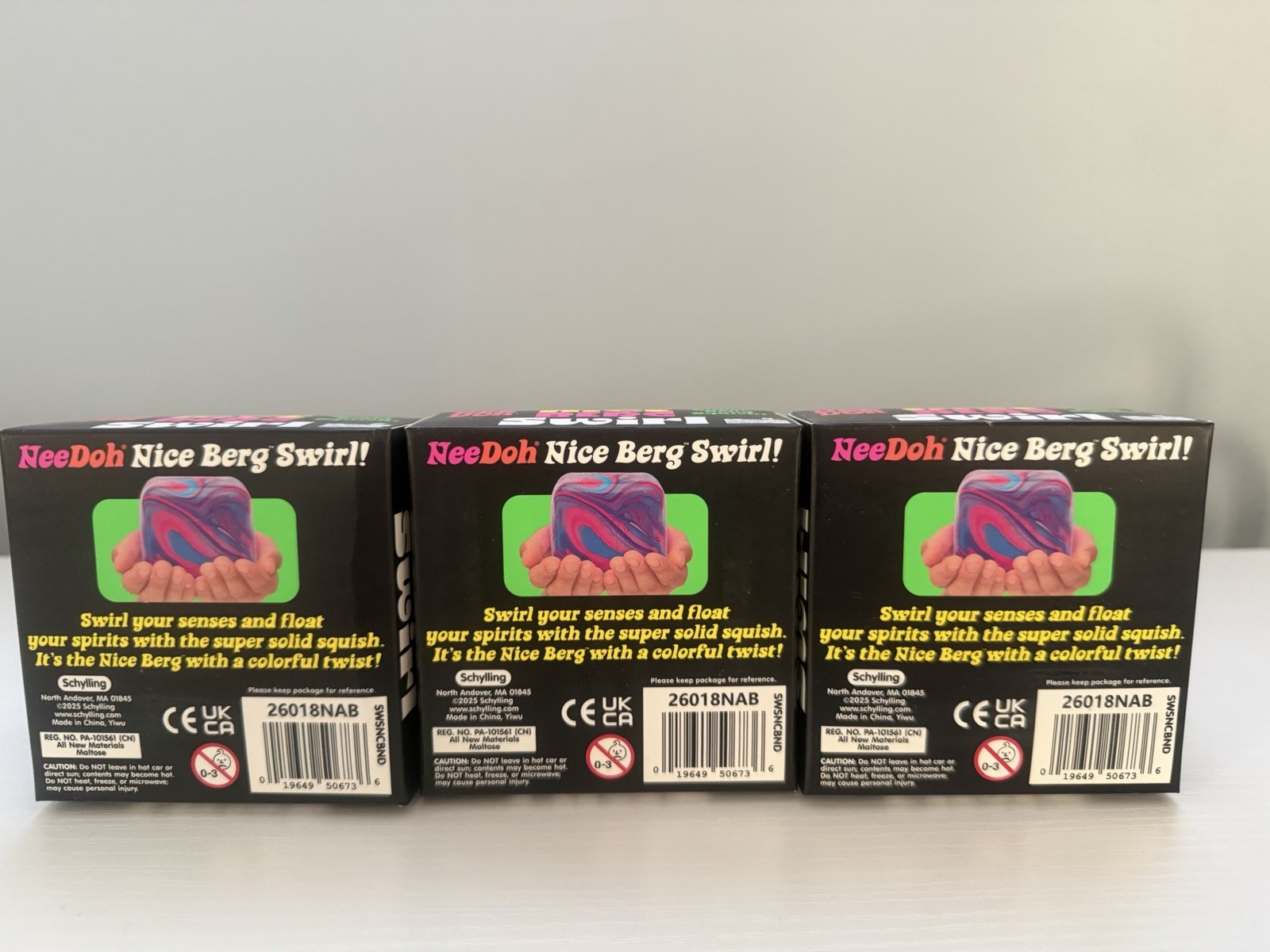 NeeDoh XL Nice-Berg Swirl Cubes. SET OF 3 STYLES- RARE