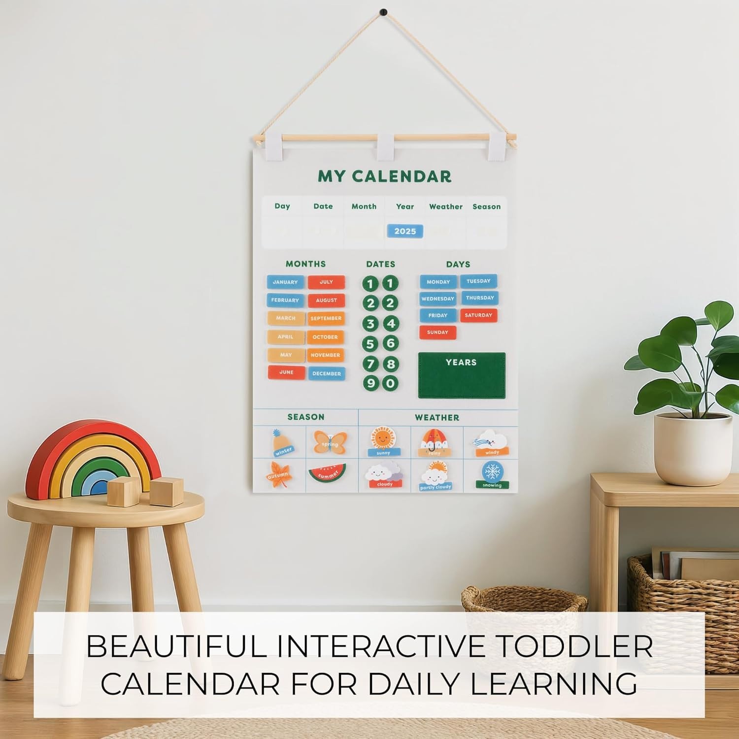 Kids Learning Calendar Preschool Homeschool Months Days Weather Decor