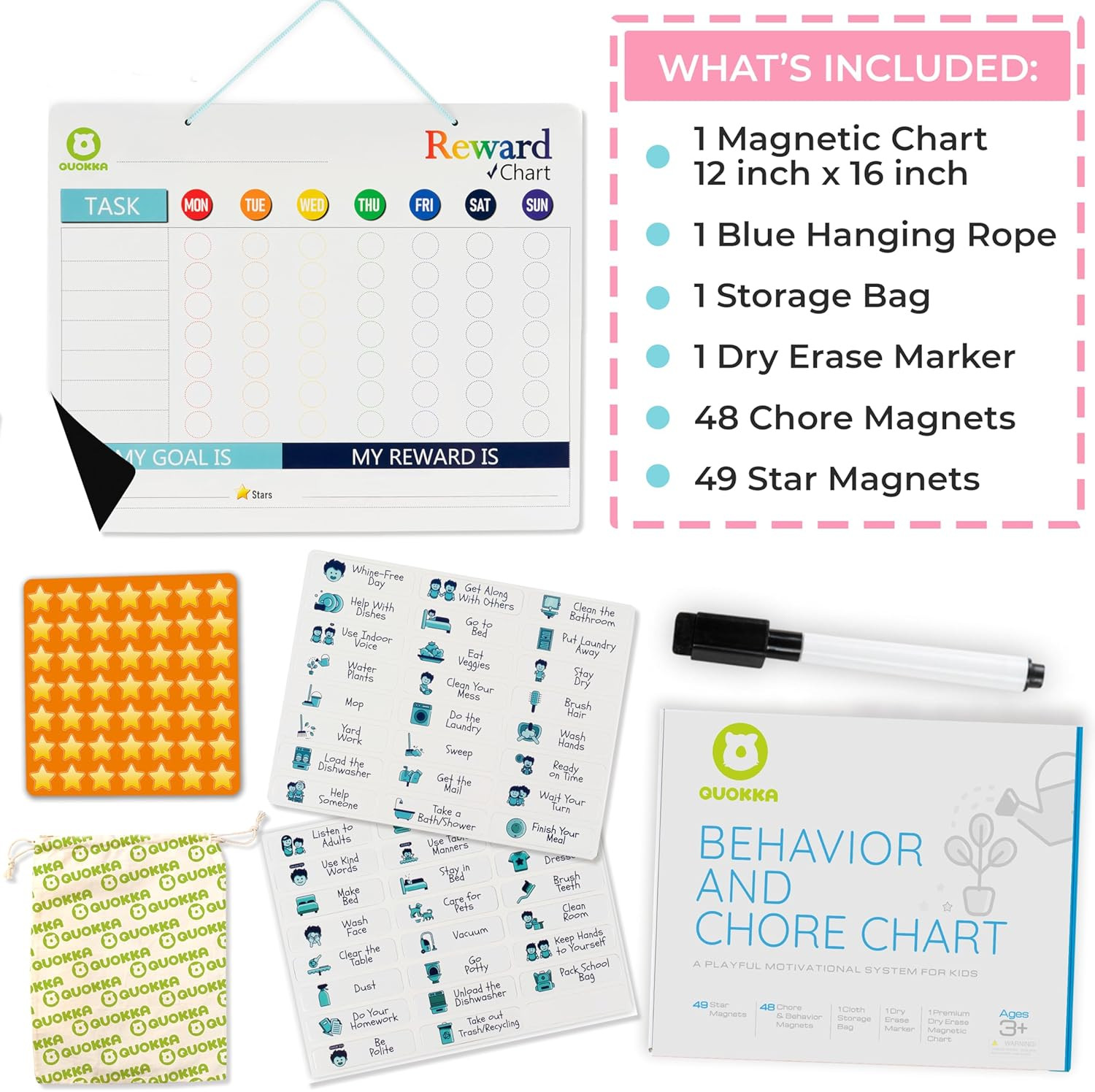 Magnetic Behavior Chore Chart for Kids at Home – Gift Reward Visual Schedule Cha