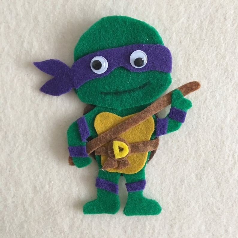 Ninja Turtle Handcrafted Felt Characters for Felt or Flannel Board Play