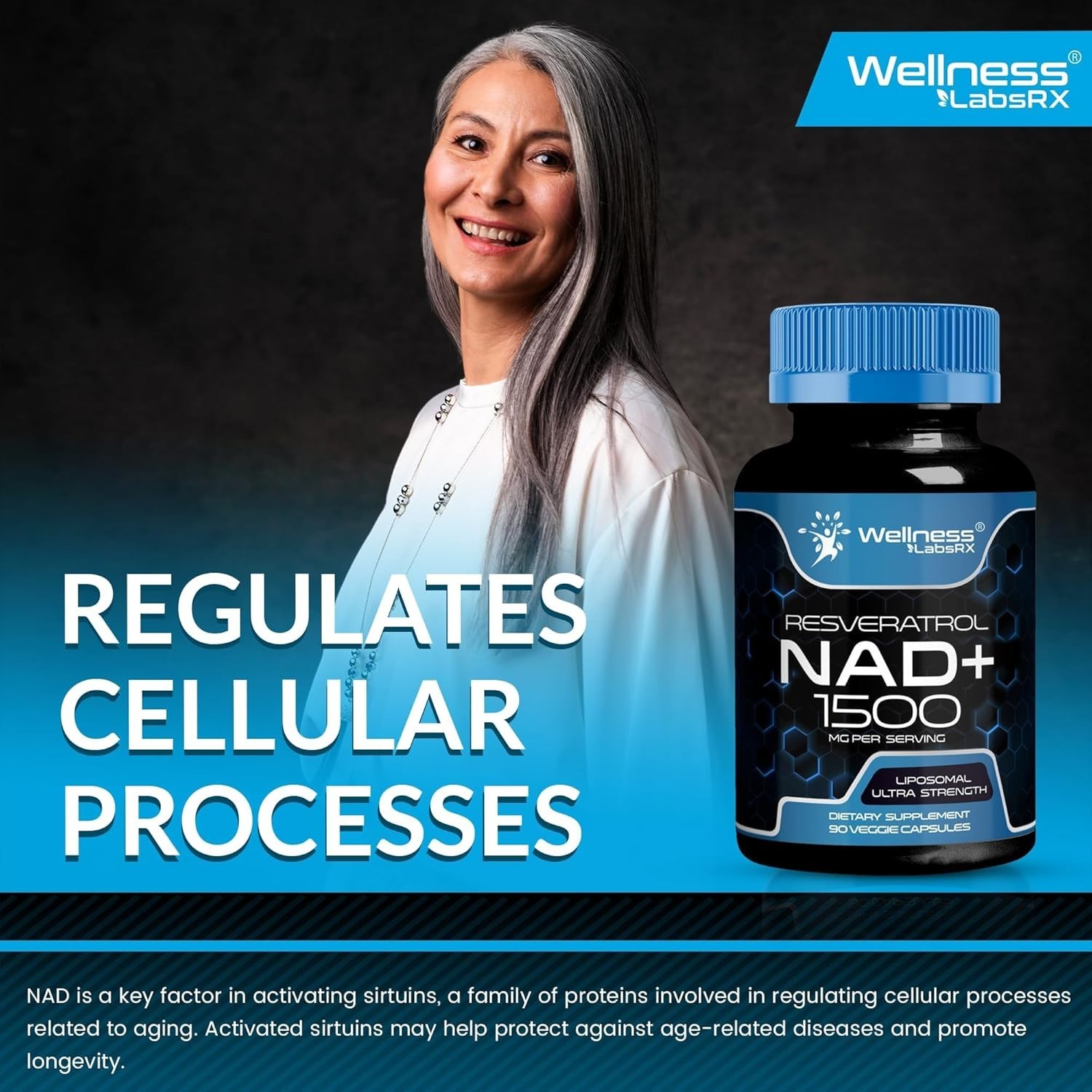 NAD Supplement, 1500mg – Liposomal NAD+ Supplement with Resveratrol, NAD Plus