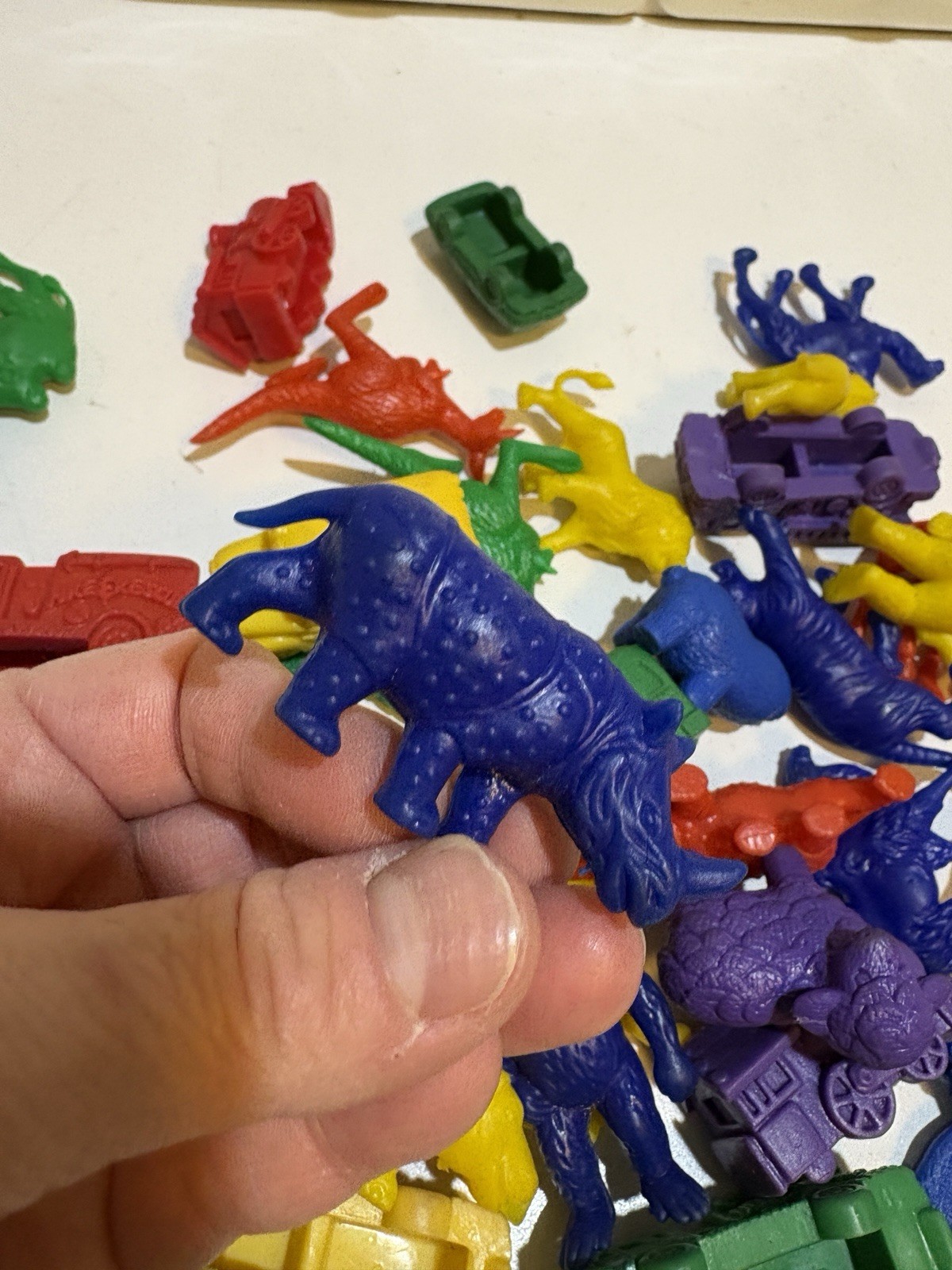Colourful Rubber Animal Dogs Trains Toys Counting Sorting Sensory