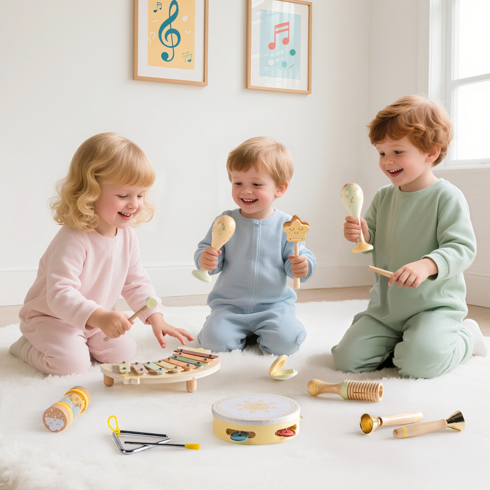 Robud 7 in 1 Montessori Preschool Musical Toys Baby Music Instruments Kids Gift