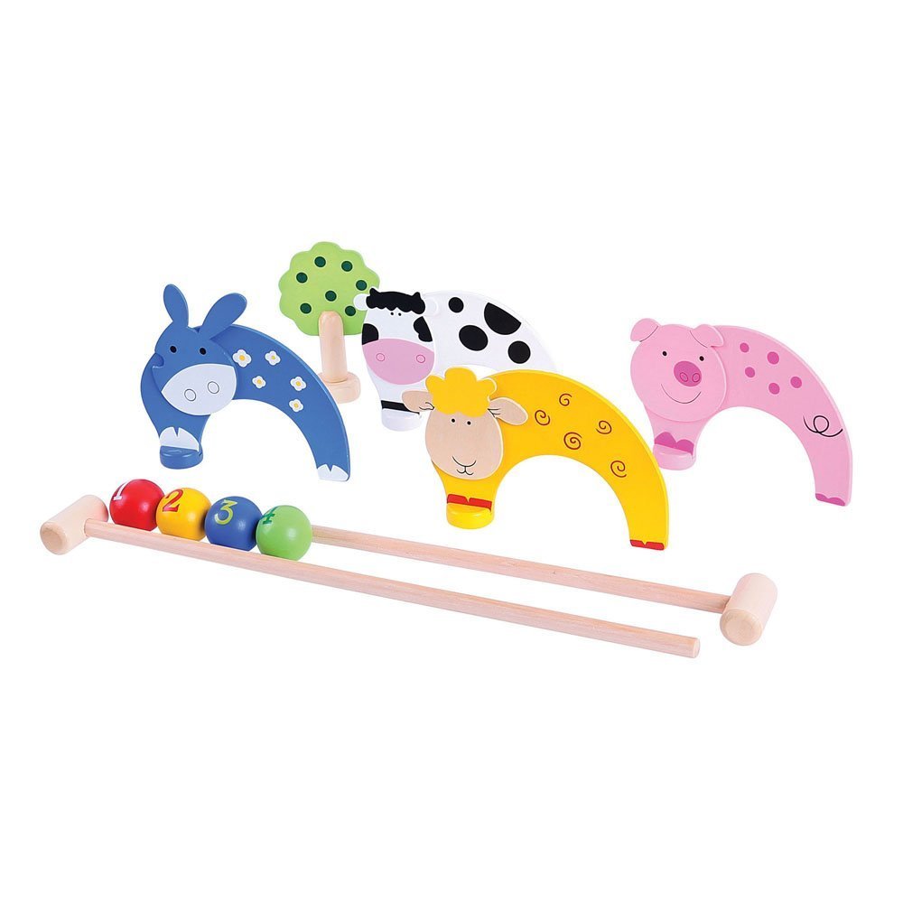 Bigjigs Toys Carpet Croquet With Farm Animals New & Unopened!