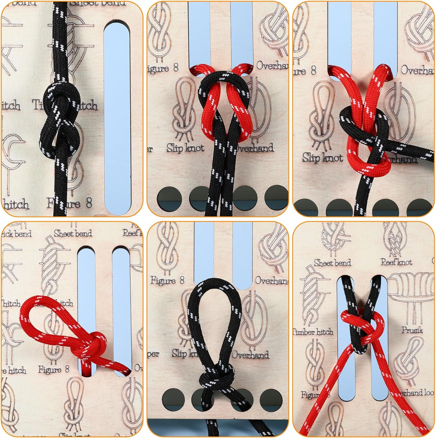 Learn Knot Training Board Knot Tying Kit Learn to Tie Knot Training Board 16 Kno