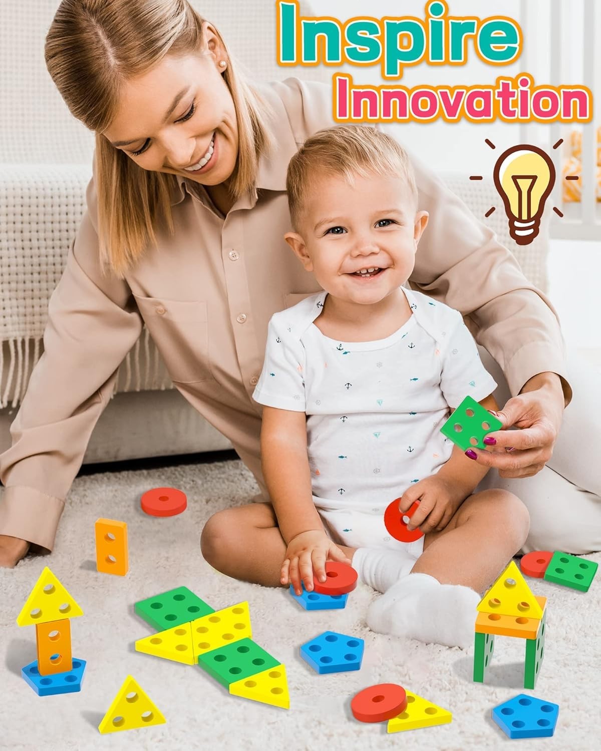 Montessori Toys for 1 2 3 Year Old Boys Girls Gifts, Wooden Shape Sorter Toys fo