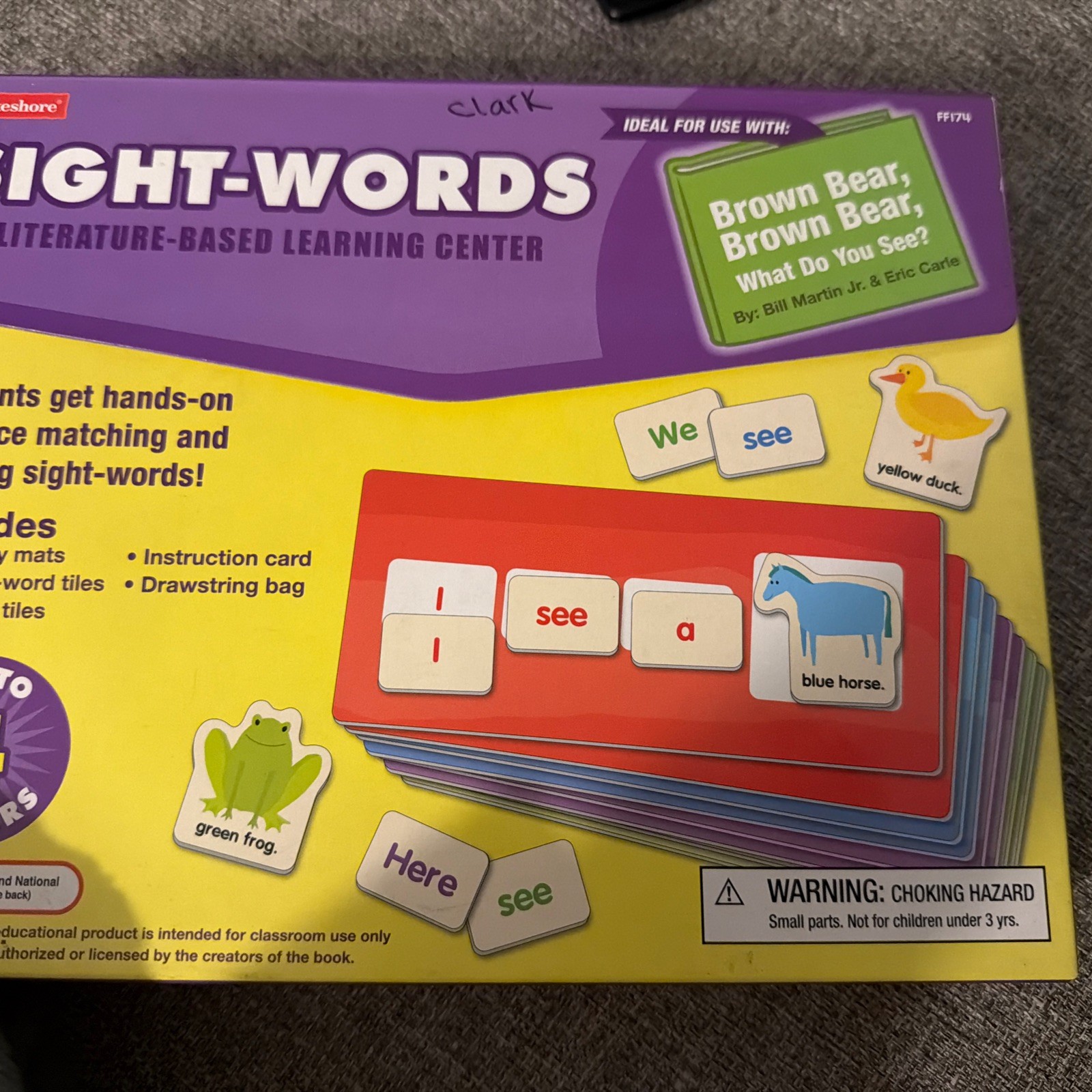 Lakeshore Sequencing Literature-Based Learning Center sight words brown bear