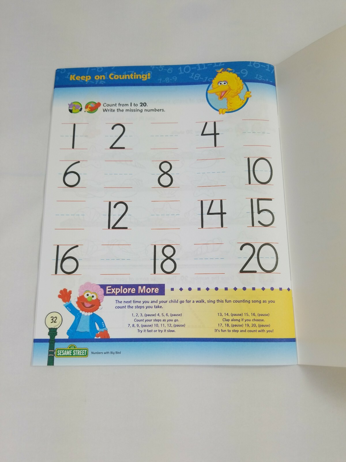 Sesame Street Numbers Book Flash Cards Elmo Stickers Grooming Chart learning
