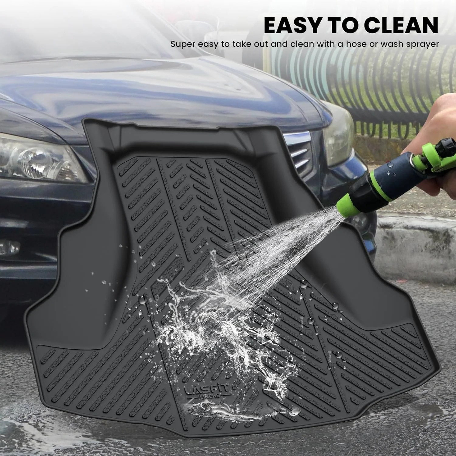 LASFIT Trunk Mat for Honda Accord 2012 2011 2010 2009 2008, All Weather TPE Cust