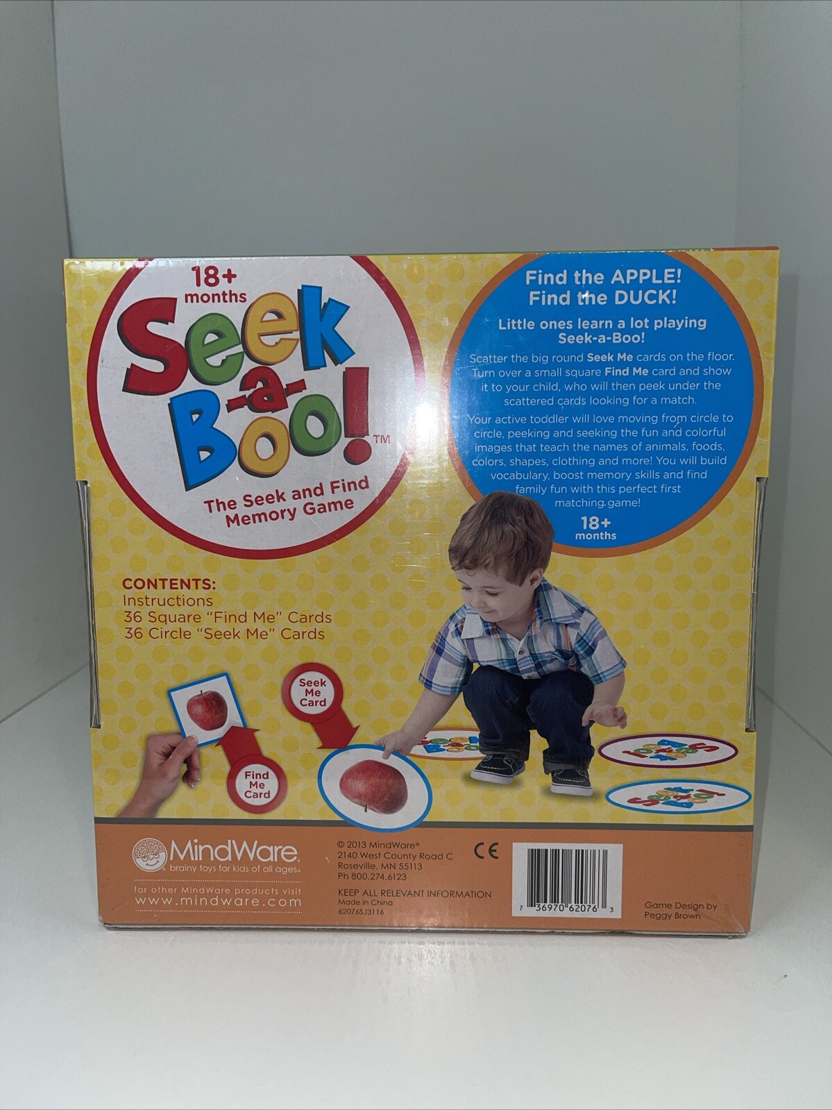 Seek-A-Boo The Seek And Find Memory Game Mindware Brain Toys 18m+ New In Box