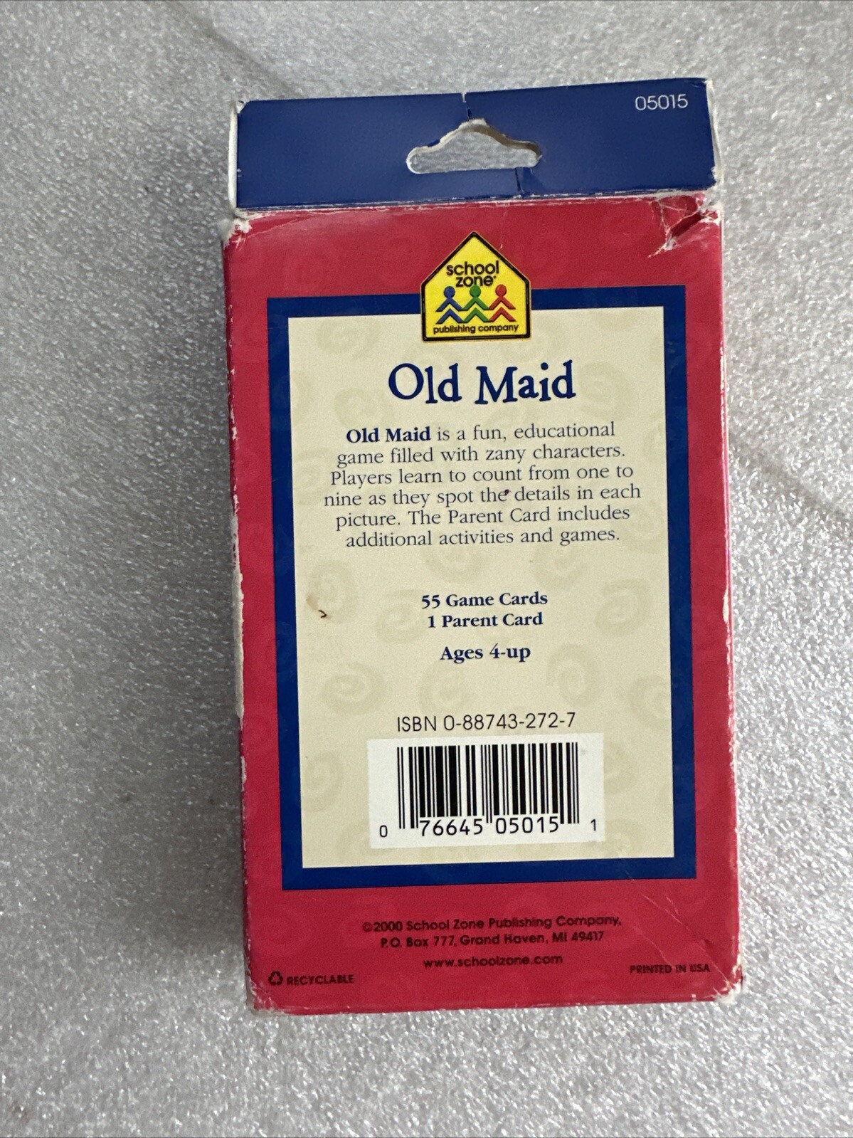 Old Maid Playing Cards 2000 School Zone Publishing Company Complete