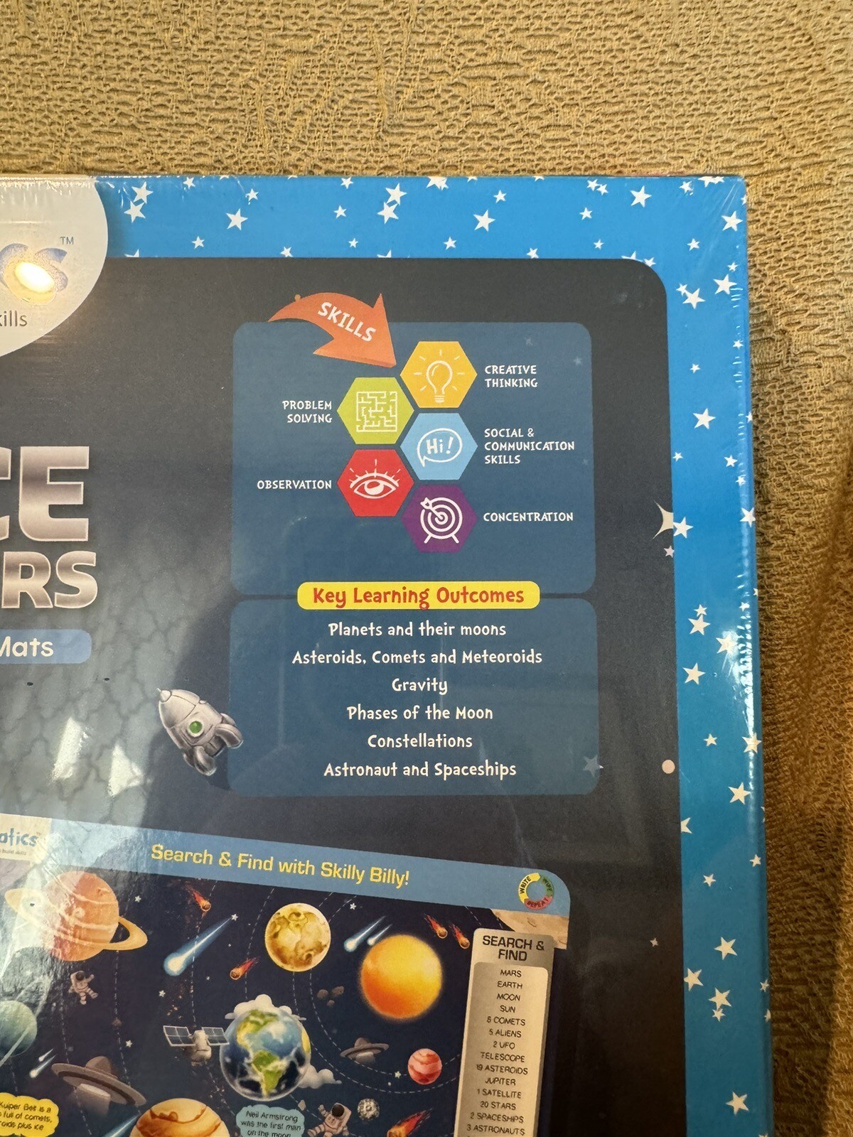 Skillmatics Write And Wipe Activity Mats SPACE EXPLORERS Ages 6-9 NEW