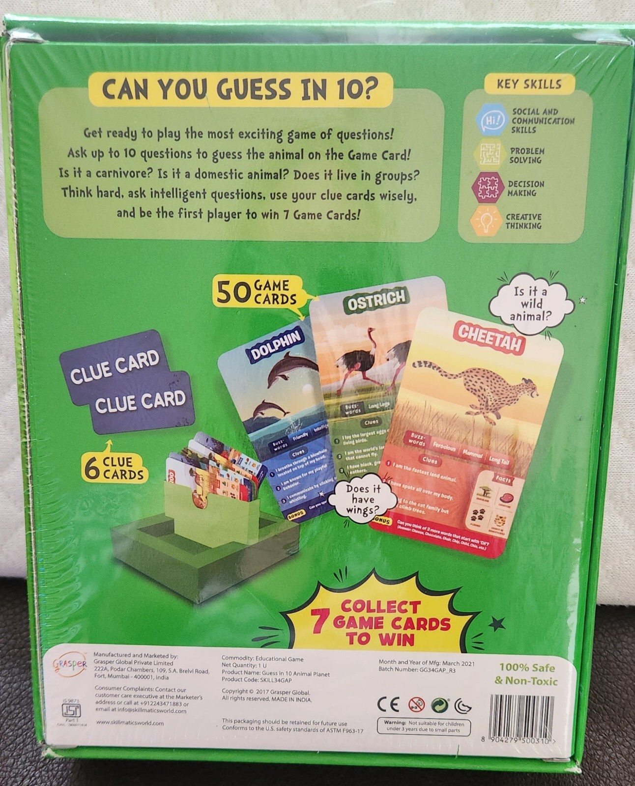 New Skillmatics Guess in 10 Animal Planet Family Card Game. Factory Sealed