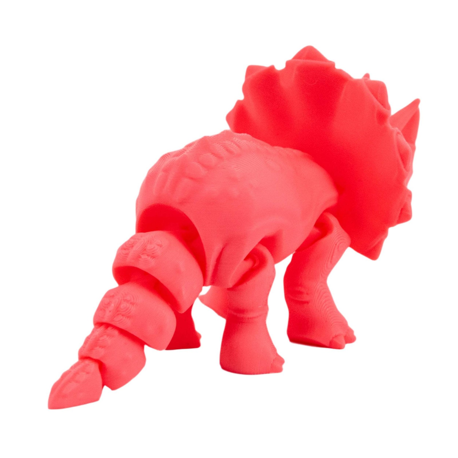 3D Printed Articulated Flexible Triceratops Dinosaur | Multiple Colors | Black S