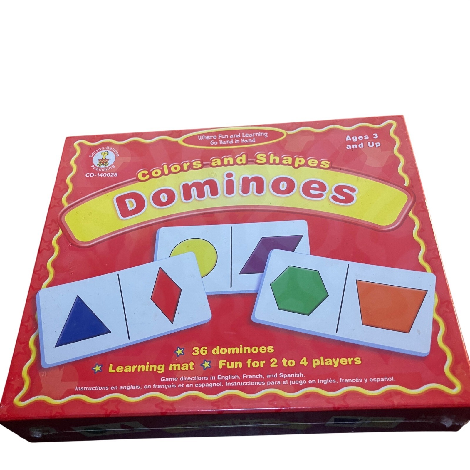 Carson Dellosa Colors and Shapes Dominoes Learning Game Ages 3 and up Cognitive