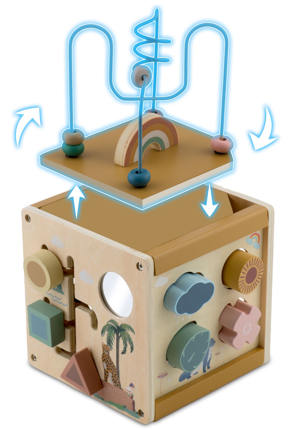 NK-861 Nukido Wooden Cube Sensory Toy