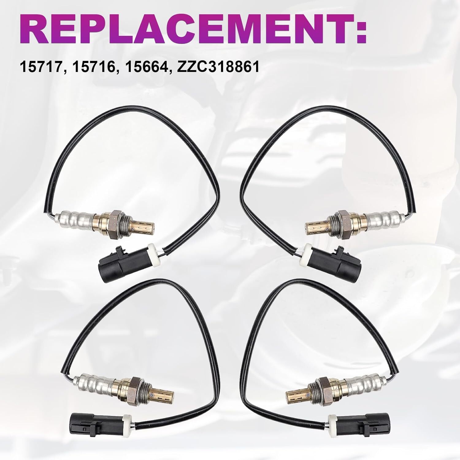 4pcs FEXON Oxygen Sensor Upstream Downstream O2 Sensor Compatible with Ford F150