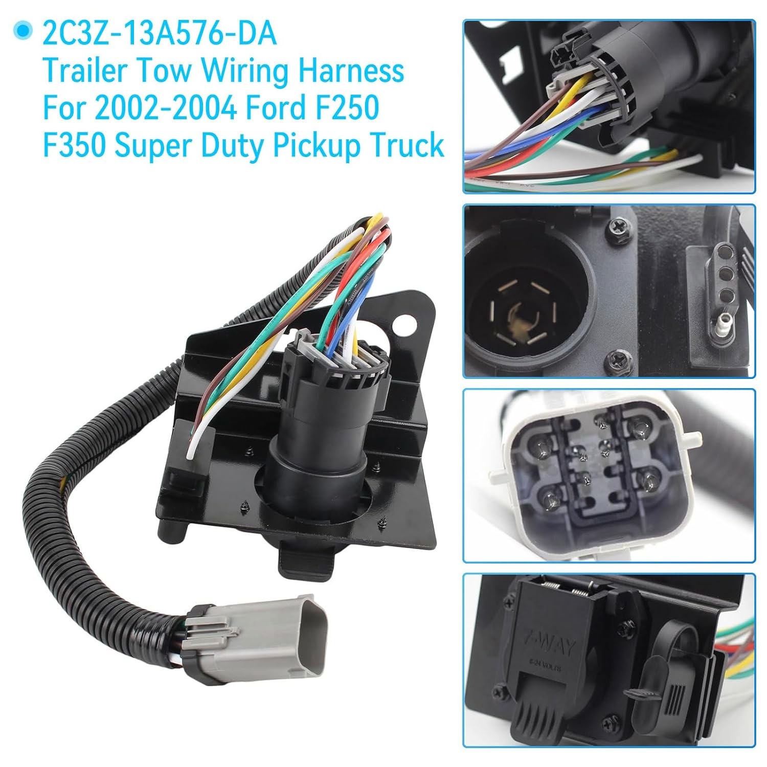 4 & 7 Pin Trailer Tow Wiring Harness Connector 2C3Z-13A576-DA Compatible with 20