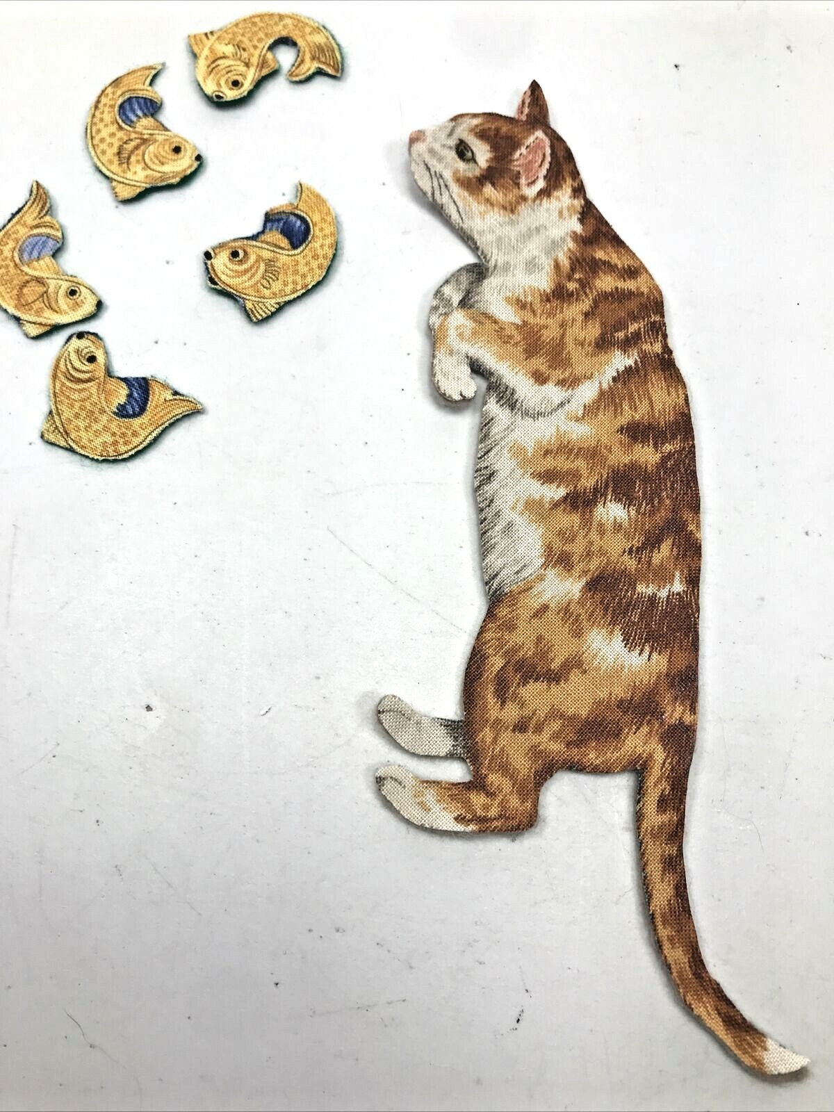 Cat And Koi Fish Animals Felt Flannel Pellon Pieces For Storyboard Lot Of 6