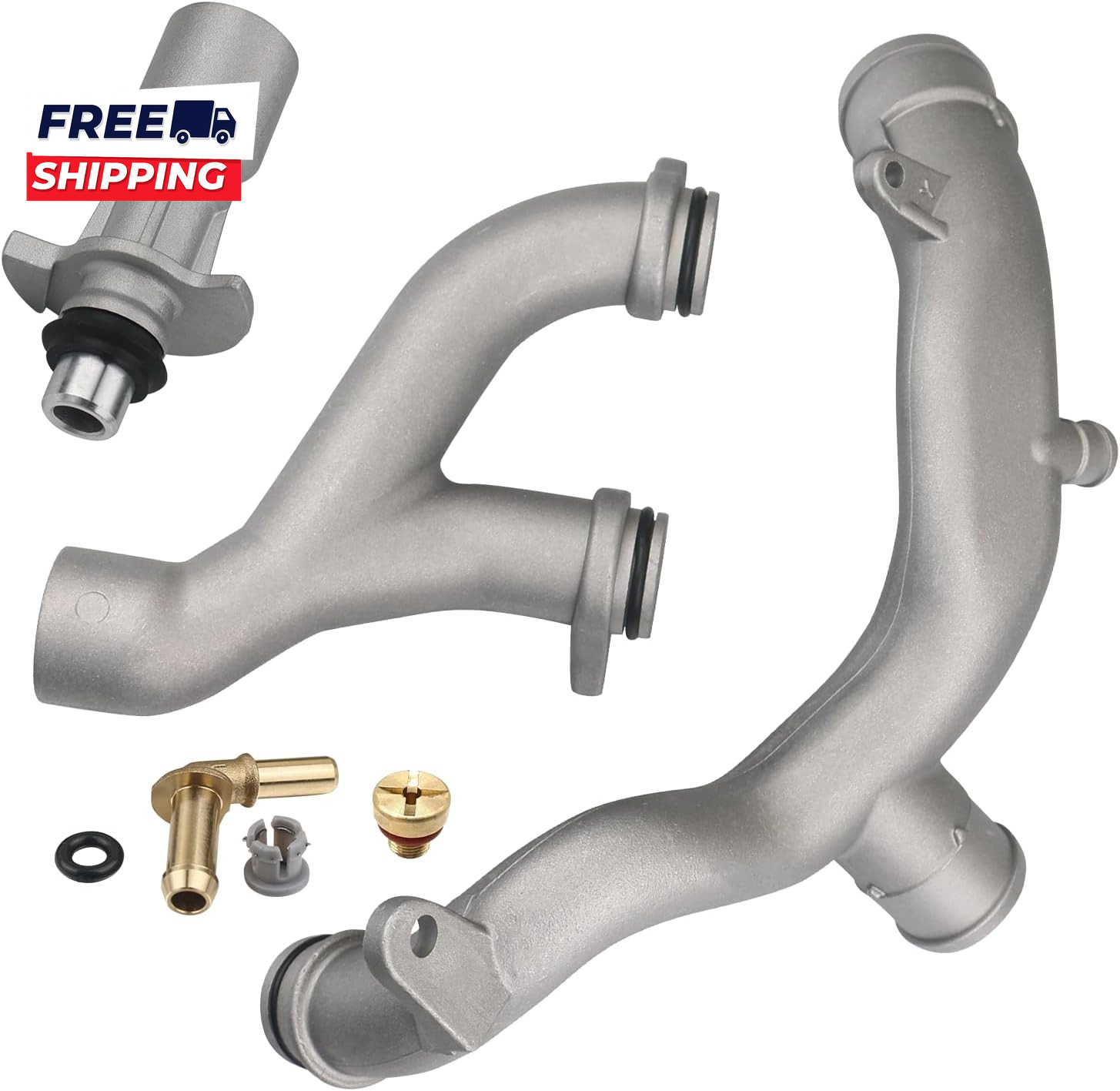 Upgraded Aluminum Coolant Outlet Pipes Kit Compatible with Jaguar Land Rover