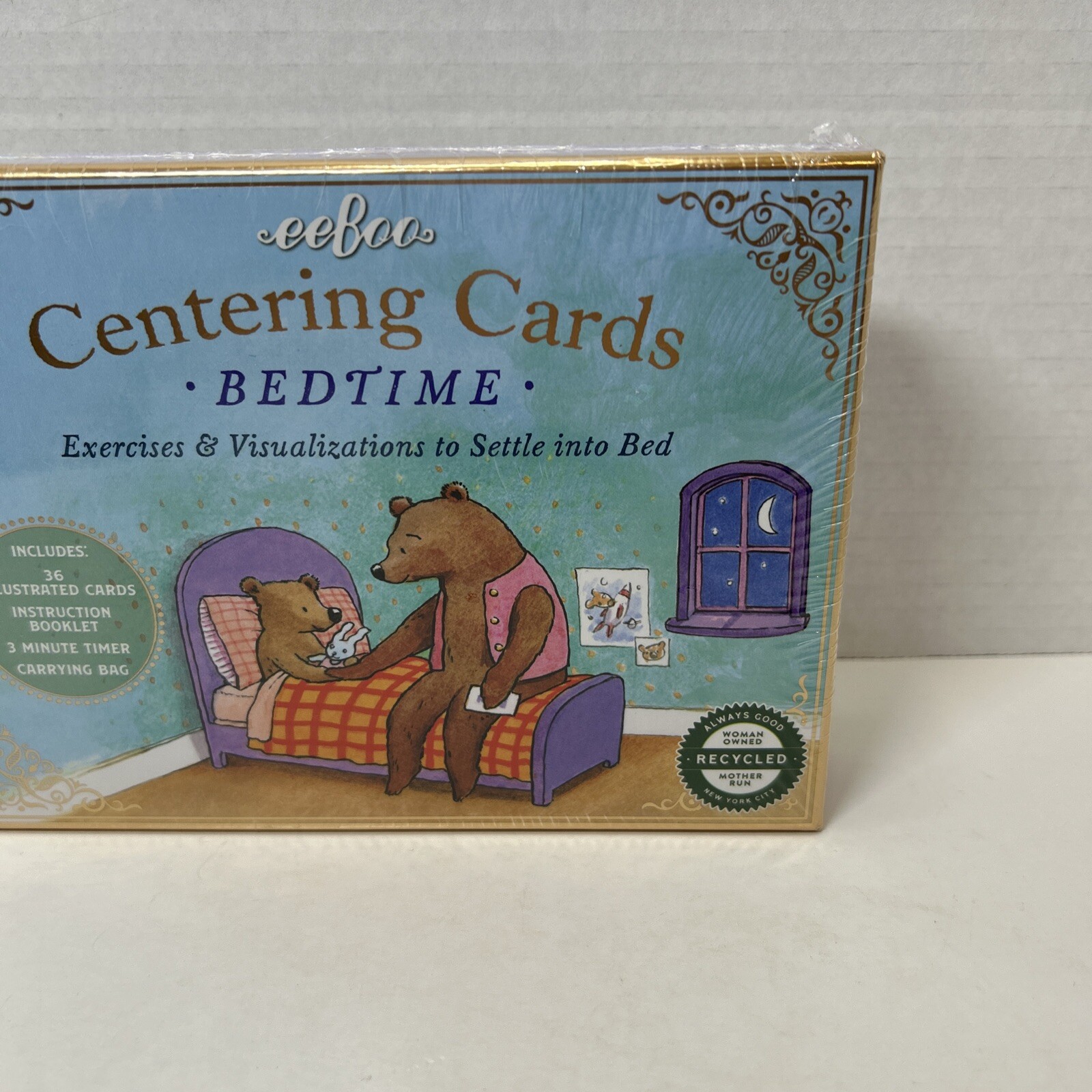 EeBoo Bedtime Centering Cards, Exercises & Visualizations 36 Cards, Bag, Timer
