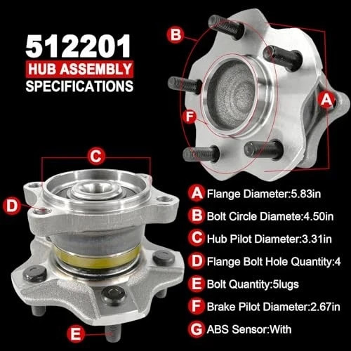 Pair 513257 Front Wheel Bearing Hub Assembly Compatible with Toyota RAV4