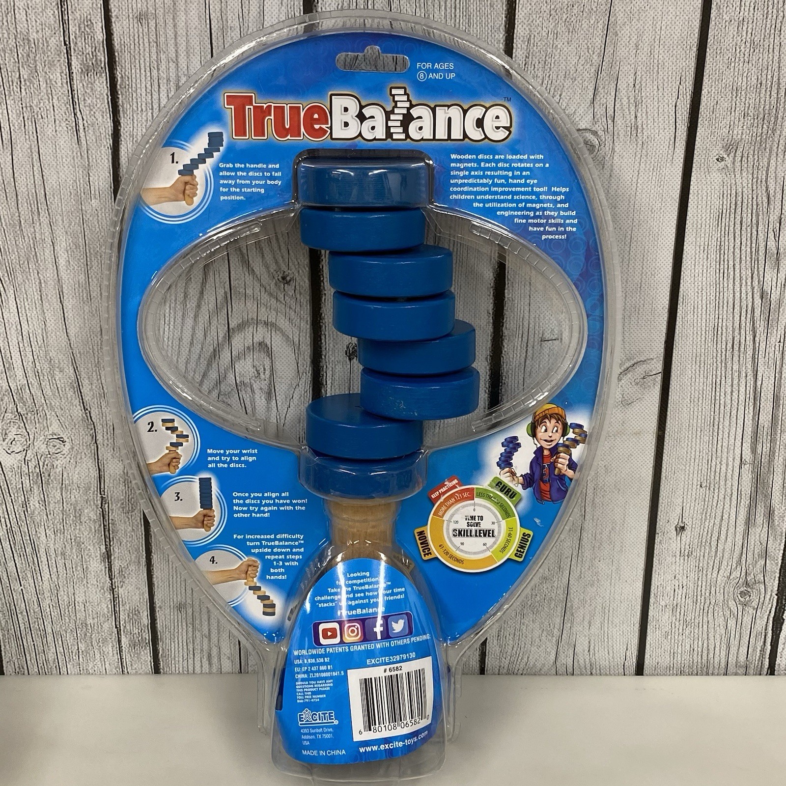 True Balance Coordination STEM Wooden Game Toy Blue Fine Motor Skills By Excite