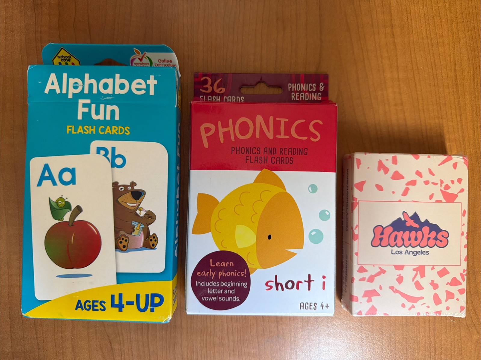 52 Alphabet Fun Flash Cards + 36 flash cards PHONICS short i + Go fish card game