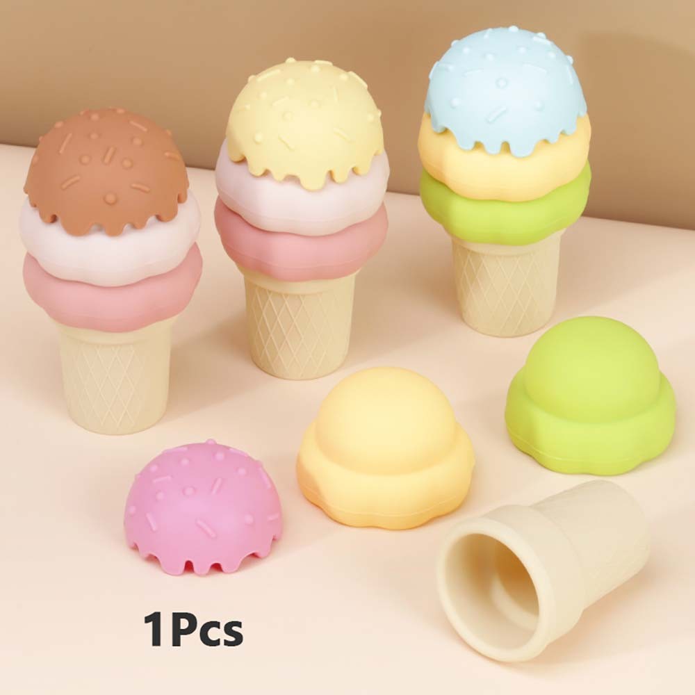 Playful Ice Cream Stacking Puzzle Toy Sturdy Non-Collapsing Fit Kids Indoor Play