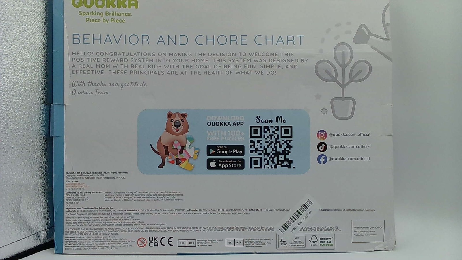 QUOKKA Magnetic Behavior Chore Chart For Kids At Home – Gift Reward Visual
