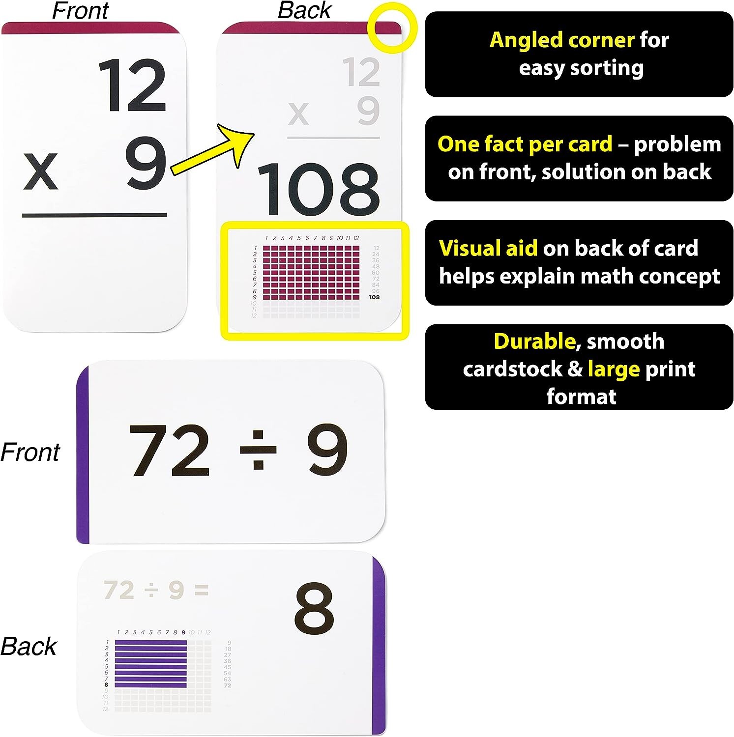 Bundle Think Tank Scholar Multiplication / Division Flash Cards 335 Cards