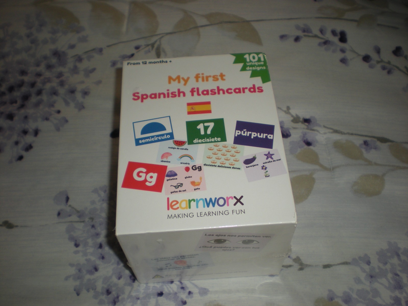 learnworx My First Spanish Flashcards 101 unique designs – 12 months + – NIB