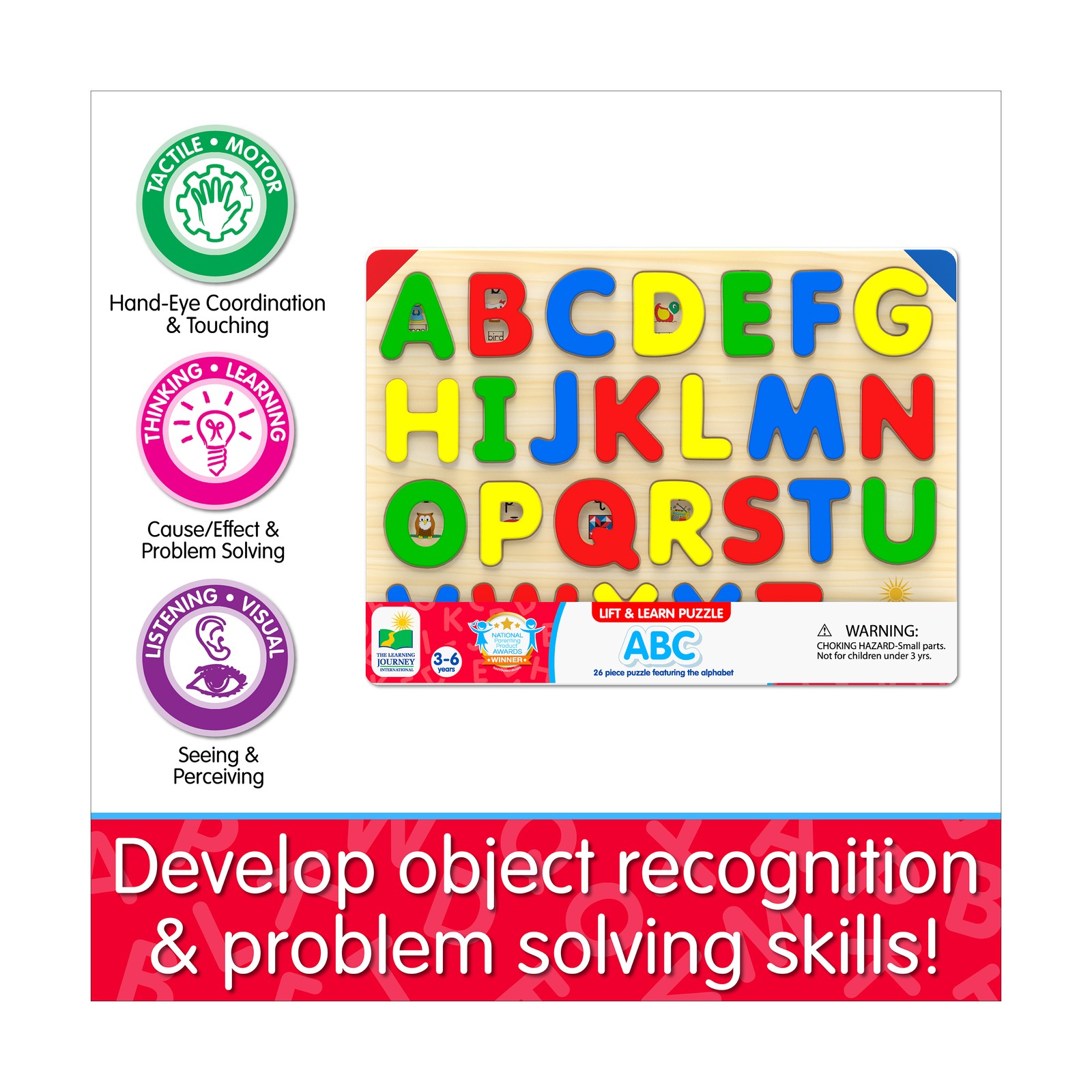 New – The Learning Journey Lift & Learn Puzzle – ABC: 26 Pcs – Ages 3-6