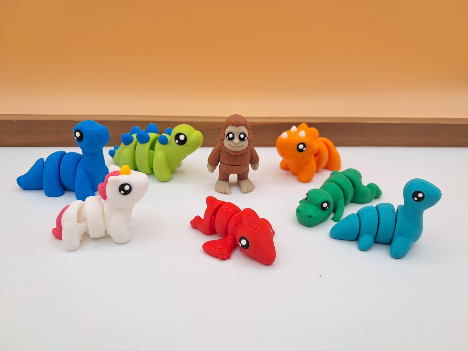 3D Printed Articulated Fantasy Fidget Toy Set- Dragon, Unicorn, Dinosaur, etc