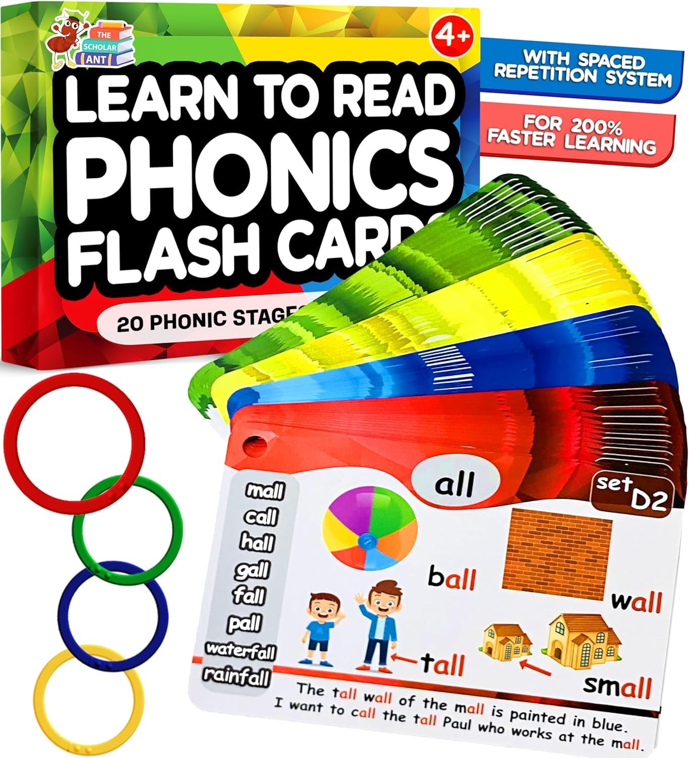 Quality Phonics Flash Cards with Spaced Repetition for Early Readers