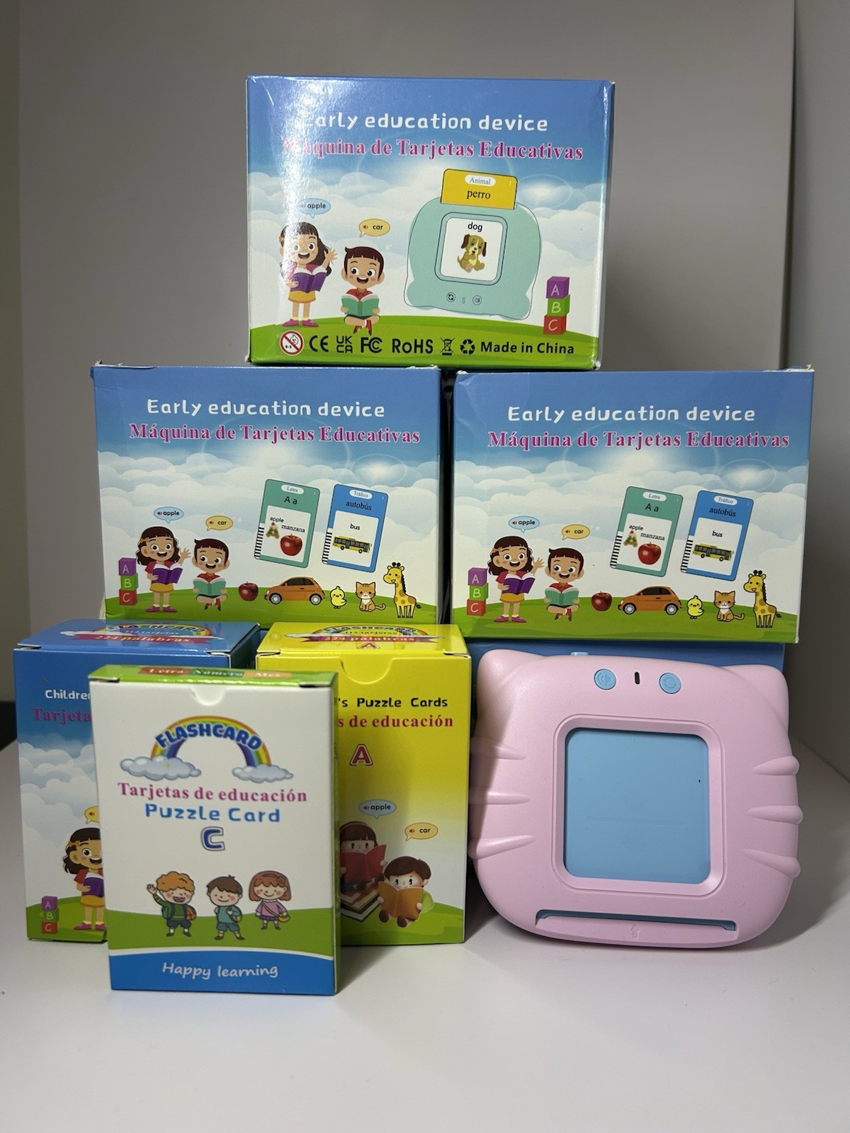 Spanish & English Talking Flash Cards for toddlers with sound, Educational Toy