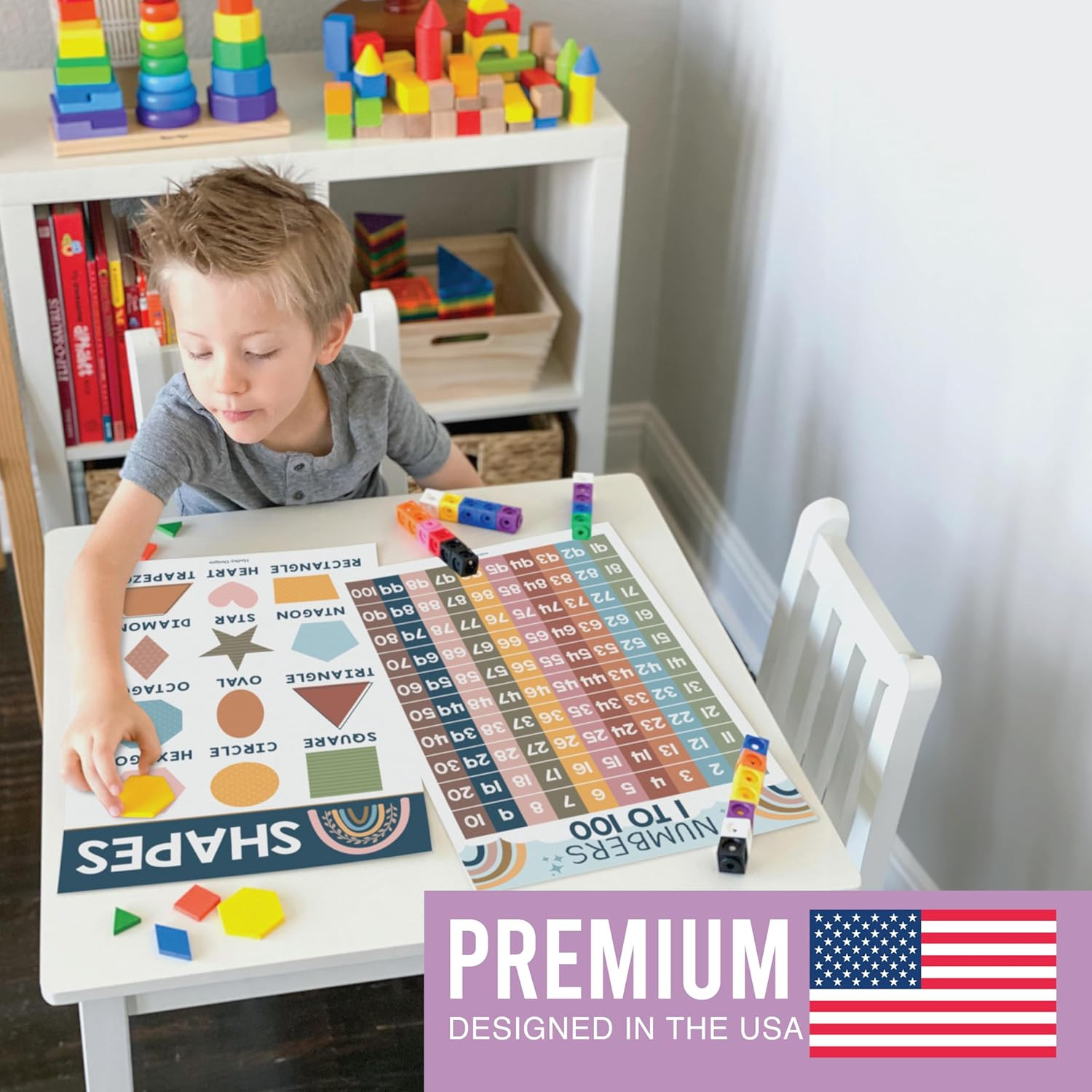 16 Educational Posters for Toddlers 1-3 – Learning Poster for Kids Ages 3-5, Alp