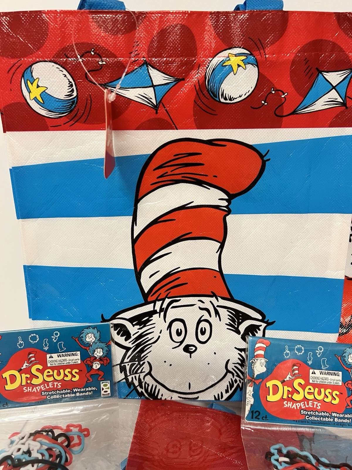 Dr Seuss Learning Bundle 3 Tote Bags Flash Cards ABC Numbers Stickers Classroom