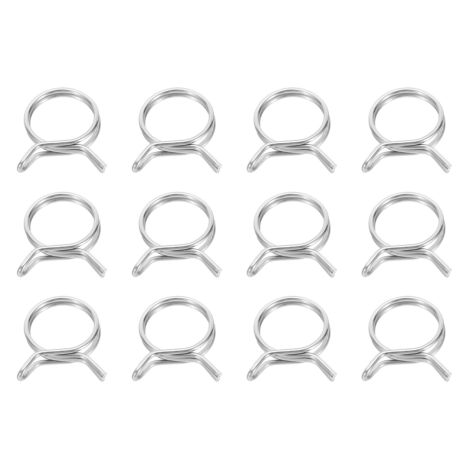 12Pcs 23mm ID 23-26.8mm OD Double Wire Spring Hose Clamp Spring Clips Clamps