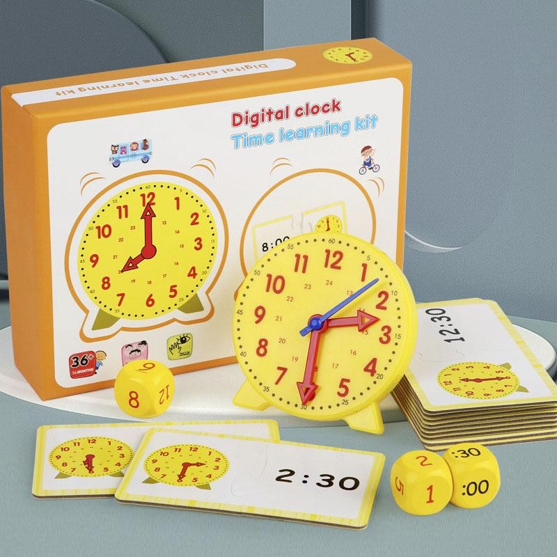 Children Time Learning Clock Puzzle Montessori Educational Matching Toy