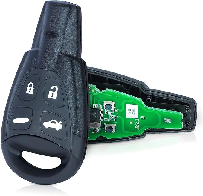 Saab 9-3 Complete Remote Key Fob 2003-2007 433MHZ ID46 Chip FCC LTQSAAM433TX