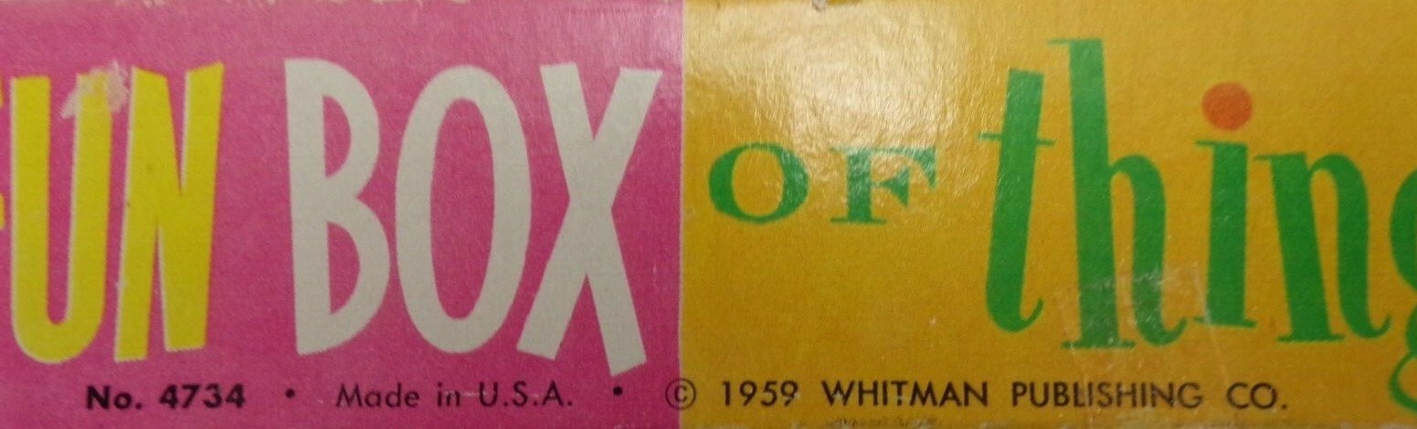 Vintage “Fun Box of Things To Do” by Whitman (1959) – Incomplete – BOX EXCELLENT