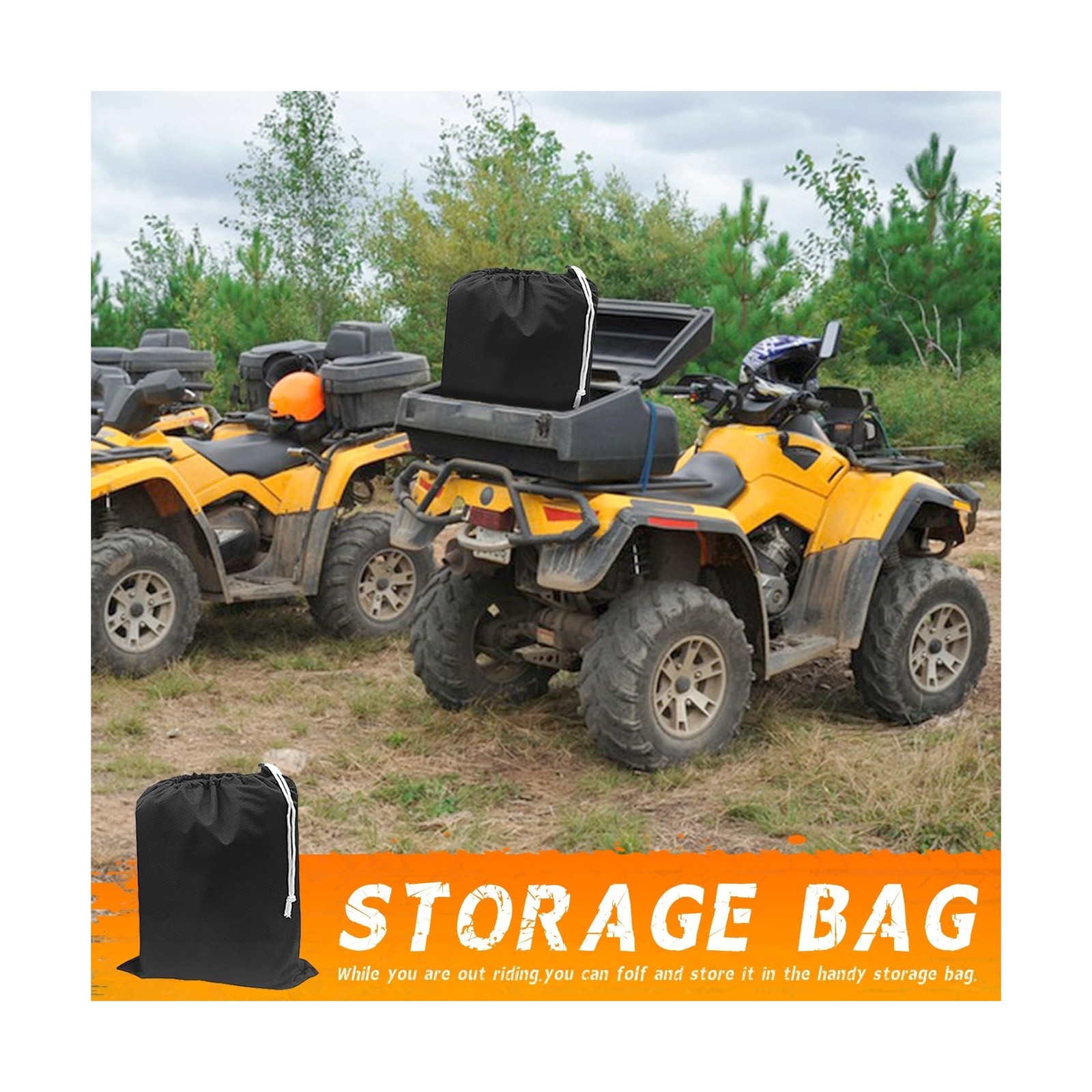 ATV Cover, Heavy Duty Black Waterproof Oxford Fabric Protective 4 Wheeler Qua…