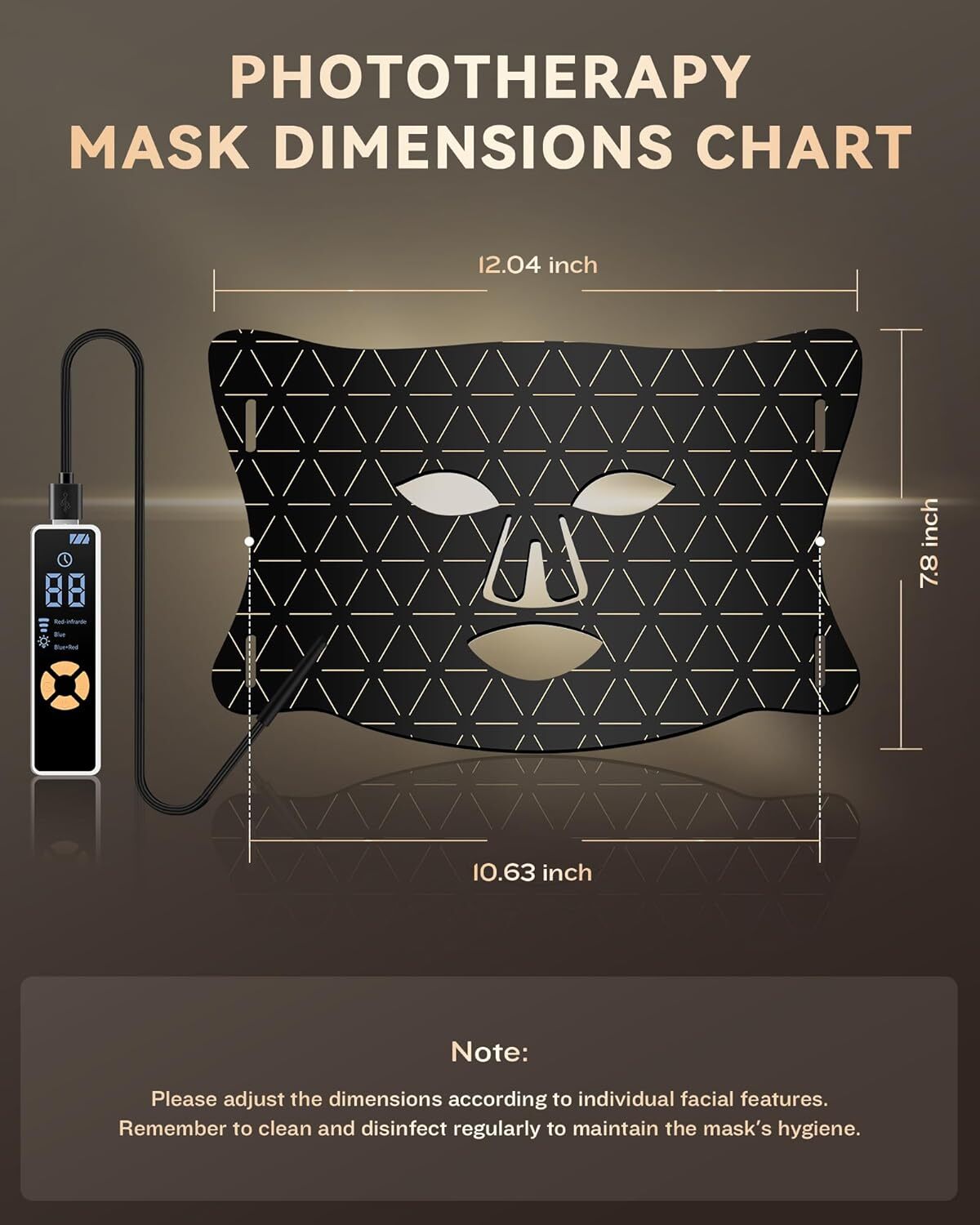LED Light Therapy Mask Skin Care Mask, LED Red Light Therapy 630nm & 830nm