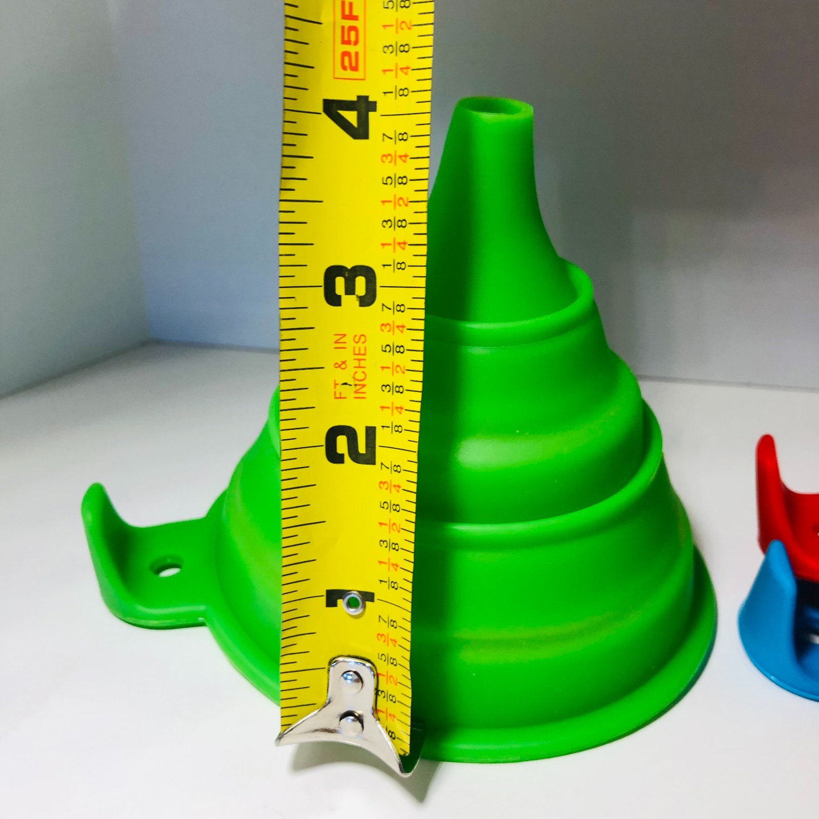 Funnels (3) Fold & Stack & Hook Silicone Toy PreK Water Play Camp Kitchen Fun