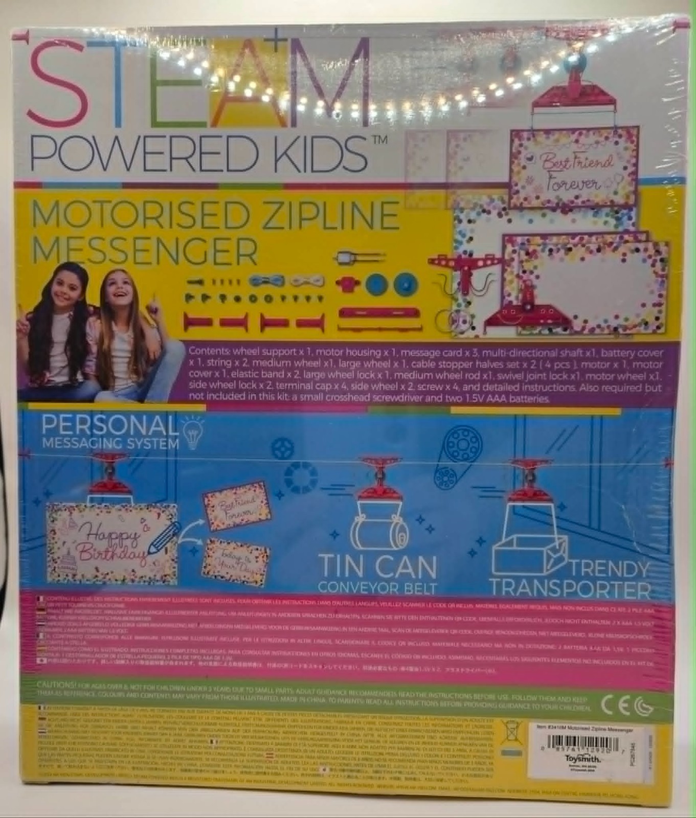 4M STEAM Powered Kids Motorised Zipline Messenger -NEW SEALED Damaged box