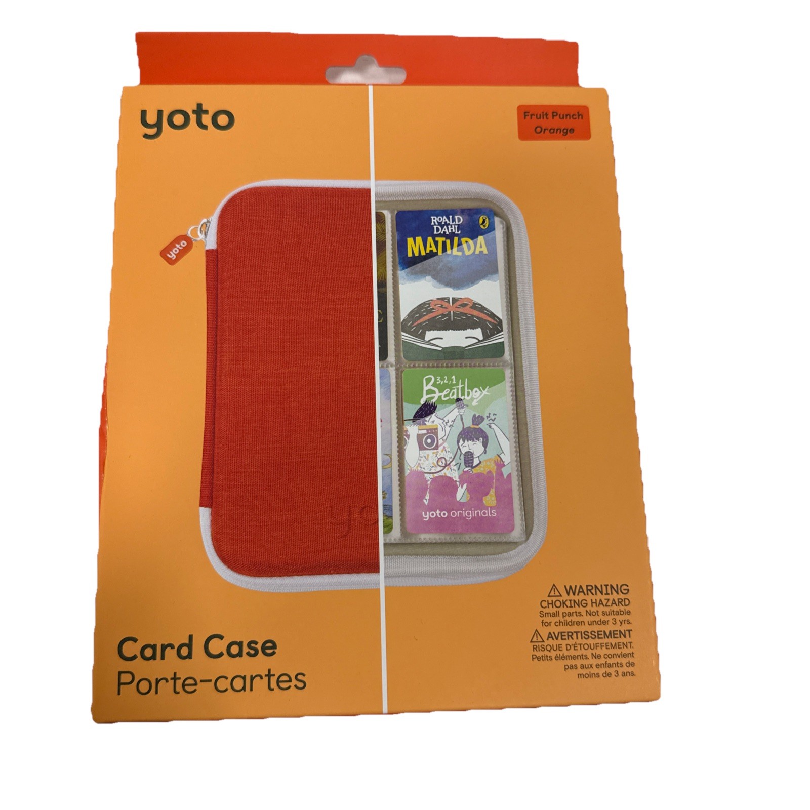 YOTO Card Case for Yoto Audio Cards – Fruit Punch Orange – Holds 64 Cards- New